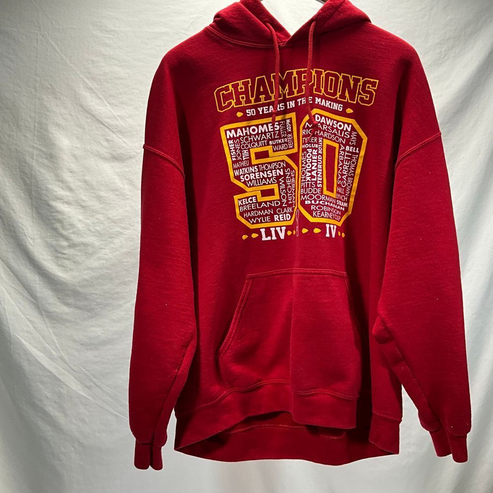 Kansas City Chiefs Super Bowl‎ Champions 50 Years Commemorative Hoodie XL